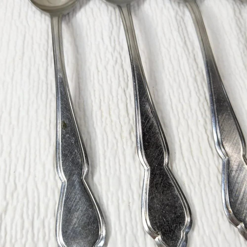 Vintage The Cellar LIVINGSTON place oval soup spoon SET 5 Stainless‎ steel